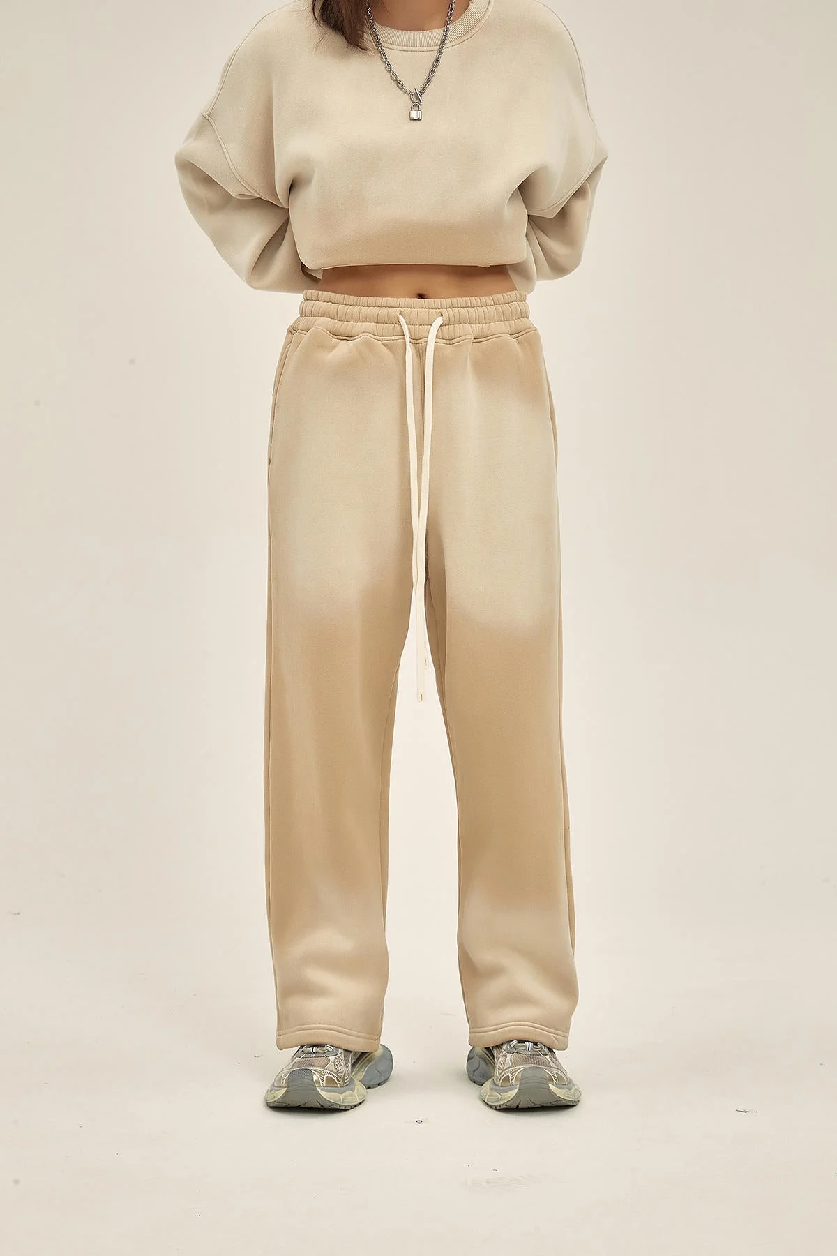 Batik Distressed Sports Women Beige Pants