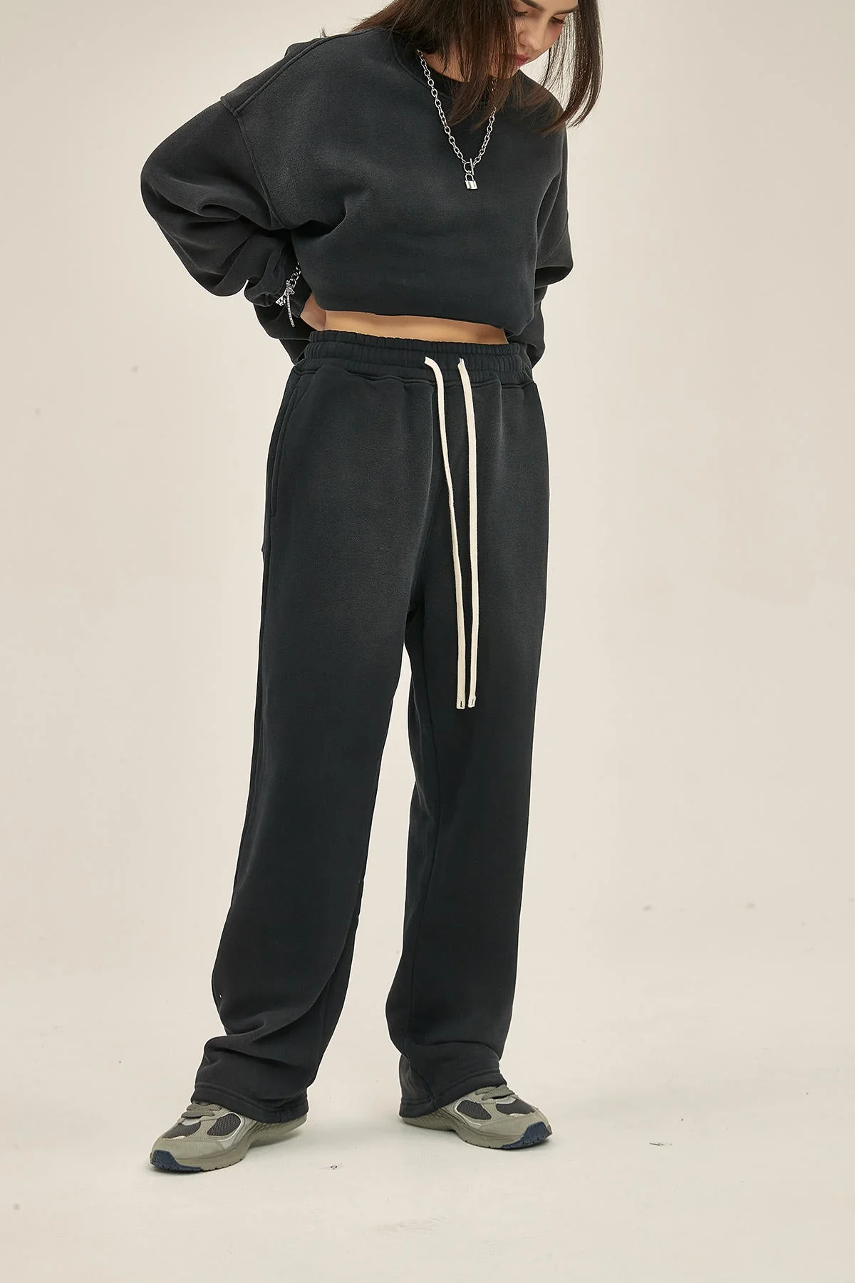 Batik Distressed Sports Women Black Pants