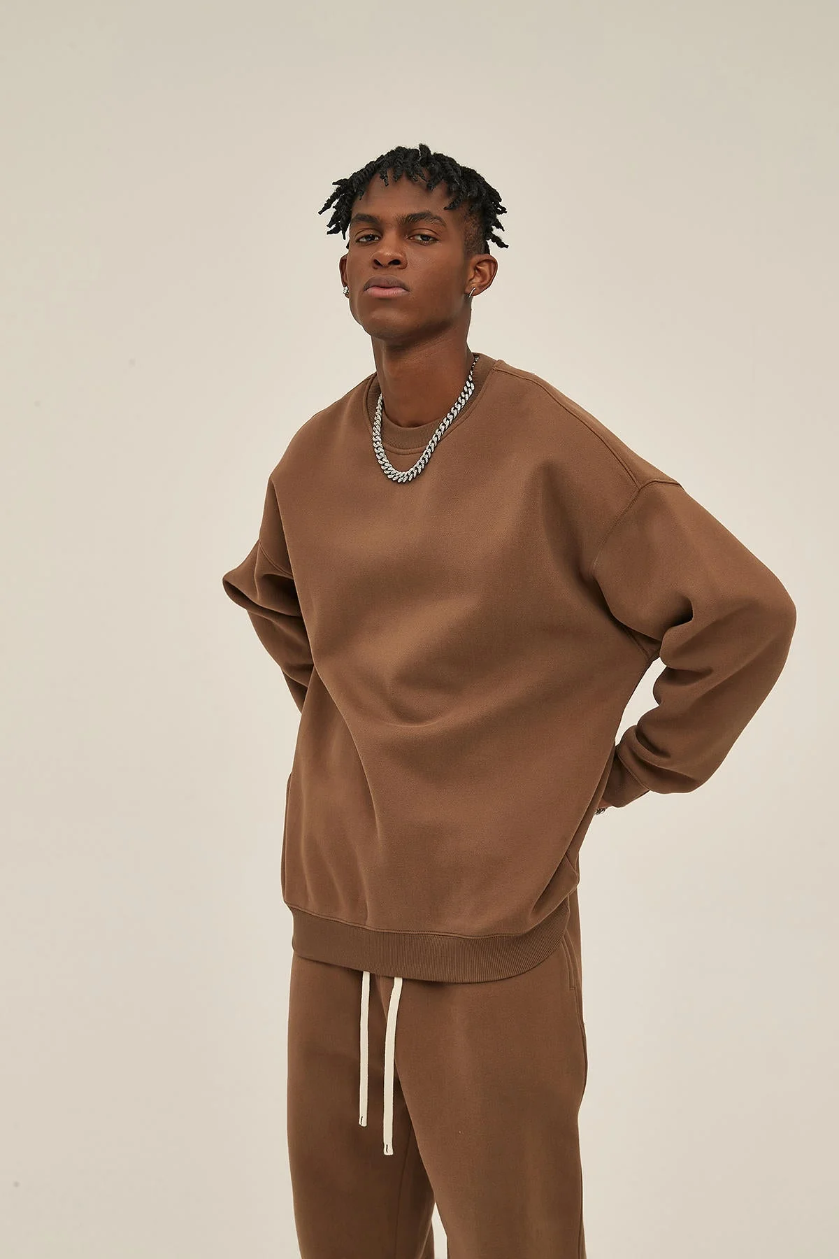 Alternative view of Fleece Men Brown Sweatshirt