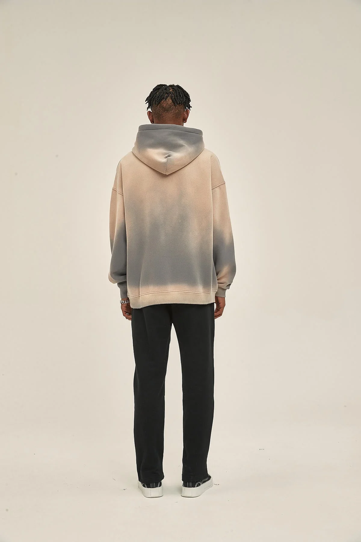 Alternative view of Tye Dyed Washed Men Grey Hoodie