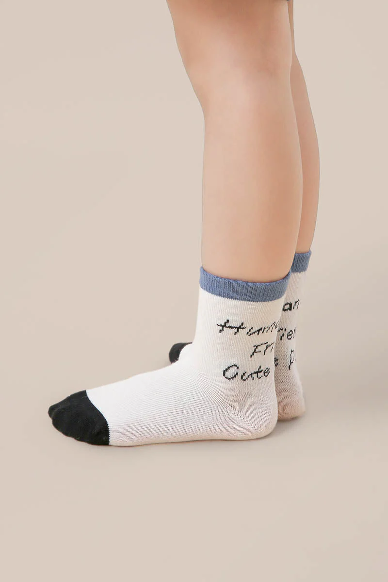 Alternative view of Graphic Letter Children Socks Human Friend Cute